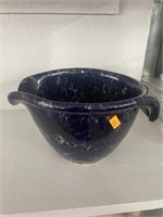 Blue agate Bennington pottery bowl