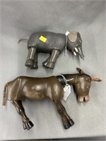 (2) Schoenhut Wood Jointed Animals