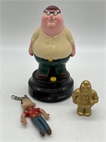 Rare Family Guy Peter Talking Figure + Keychain