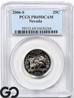 2006-S Nevada Clad/Silver 25c, PCGS PR69 DCAM