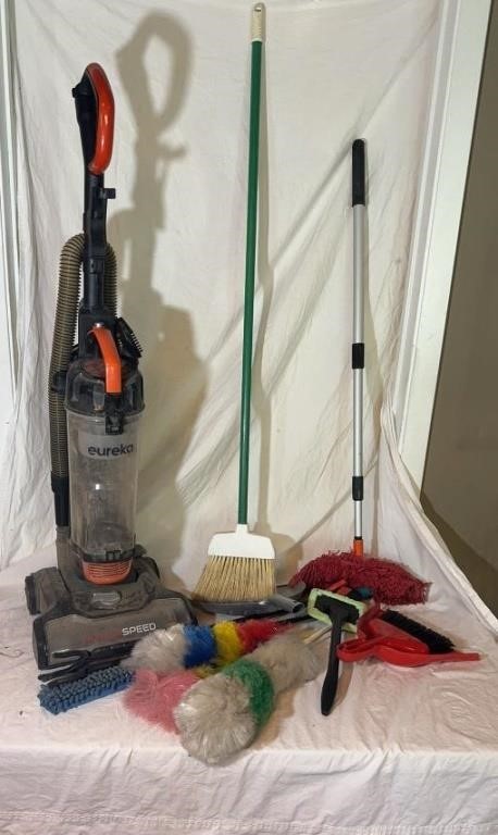 Assorted Cleaning Supplies, Eureka Vacuum