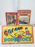 2 vintage puzzles vintage Domino's game