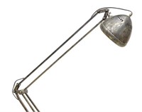 LARGE INDUSTRIAL PATINATED METAL 1-LT FLOOR LAMP