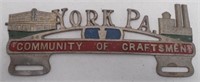York Community of Craftsmen Lic.Plate Topper