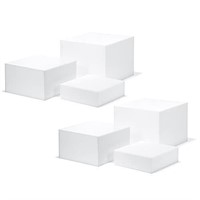 2 Sets of 3 Glossy White Acrylic Cube Display Nes