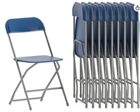 Plastic Folding Chair - Blue (10 Pack)