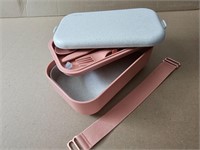 Layered Lunch Box with Clips + Utensils