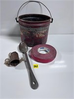 Vtg Bucket,bell&ladle,red duct tape
