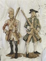 Pair of Metal Sexton Brand Civil Soldiers Decor