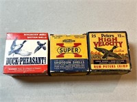 3 Empty Vintage Shotgun Shell Boxes