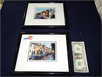 Framed Canal Picture Prints 2ct