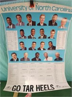 18x24 UNC BASKETBALL 1989 SCHEDULE POSTER NC
