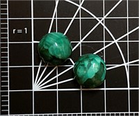 Round Malachite Cabochons (#2 Total)