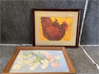 framed M.Flower Painting and Oil Painting