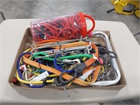 assortment of bungee cords & hooks