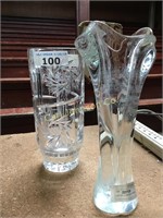 LOT OF 2 CRYSTAL VASES