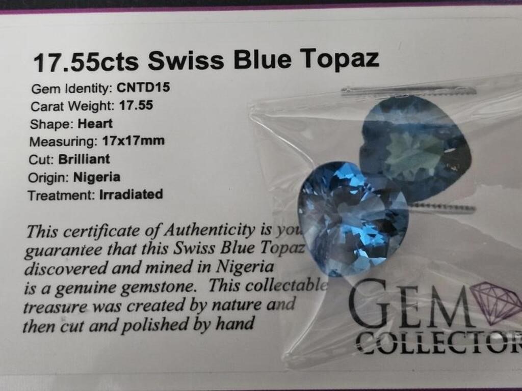 17.55cts Swiss Blue Topaz
