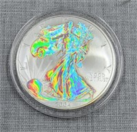2004 American Silver Eagle. Rainbow