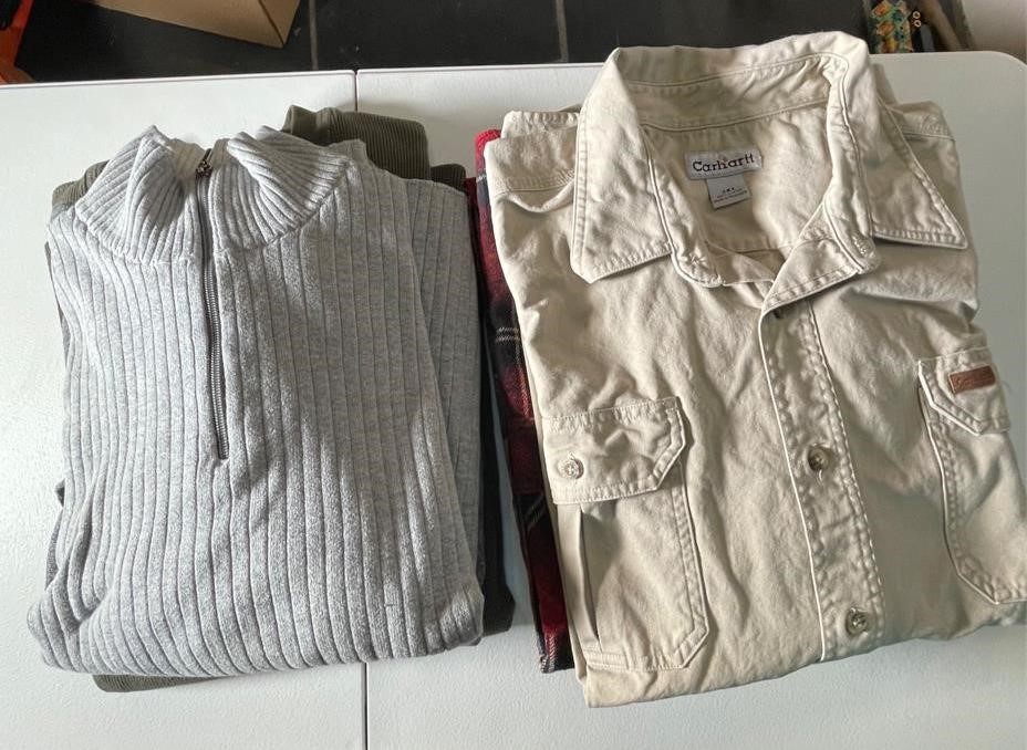 3 Button Up & 3 Sweaters; Calvin Klein 2XL, 3XL