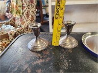 Pair of Tovile Sterling 50 Candle Holders