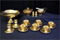 Gold-Tone Pickard China Tea and Table Set