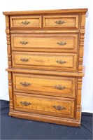 Five-Drawer Wooden Chest on Chest