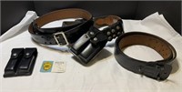 3 law enforcement leather gun belts, 8mm clip