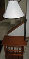 Magazine Table with Swingarm Attached Lamp