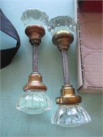 Glass doorknobs, nail and screw
