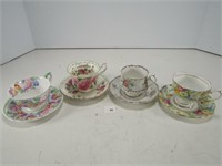 TRAY: ROYAL ALBERT & OTHER CUPS & SAUCERS