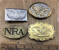 3 Eagle & 1 NRA Belt Buckles