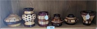6 PC EXOTIC WOOD BOWLS, VASES, MISC