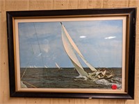 Yachts Racing in the Choptank VTG Framed Print
