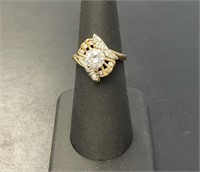14 KT Ladies Vintage Diamonds and CZ Ring