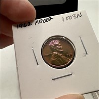 1962 PROOF LINCOLN MEMORIAL PENNY CENT TONED