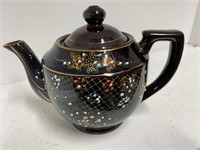 Vintage Japanese Redware Teapot Handpainted K