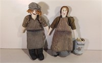Two Vintage Folk Art Dolls