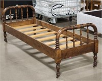 Antique Carved Wood Custom Narrow Twin Bed