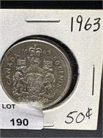 1963 Canadian 50 cent coin