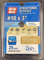 GripRite Structural Screws #10x3”