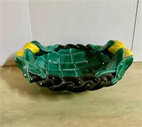 Vintage Vallauris Basketweave Decor Bowl