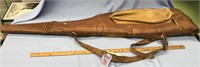 Vintage smooth leather rifle case, has outer zippe