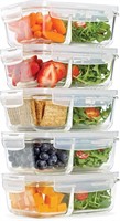 NEW $51 Divided Glass Containers, 5-Pack