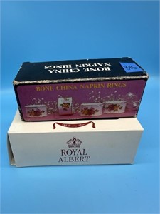 1 Box Royal Albert 1 Box Bone China Napkin Rings