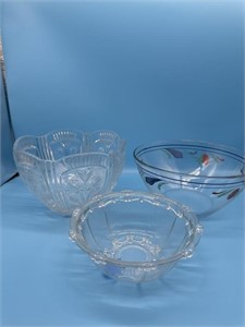 3 Glass  Serving Bowls