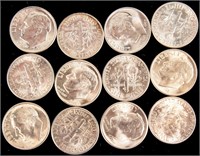 Coin Roosevelt Silver Dimes BU 1946-55 S Mints +