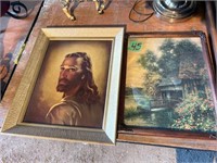 Pair of Prints, Jesus and outdoor print