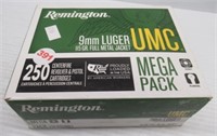 (250) Rounds of Remington 9mm luger 115 grain FMJ