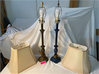 Candlestick lamps with shades