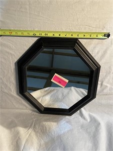Black, octagon mirror